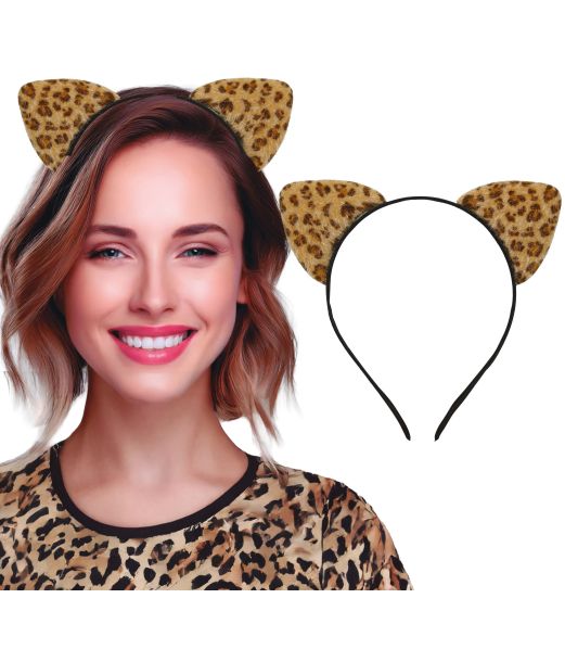 Leopardører på hårbøjle