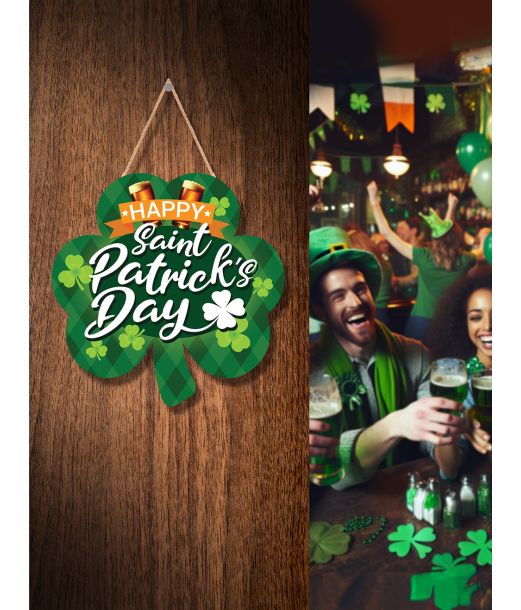 Skt. Patrick kløverskilt i træ