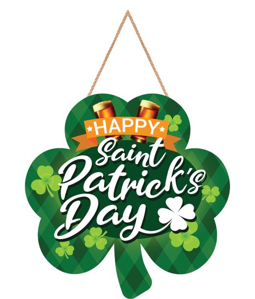 Skt. Patrick kløverskilt i træ