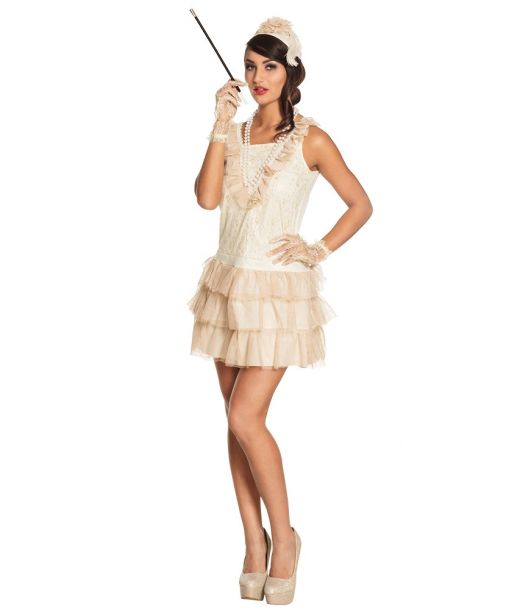 Beige Charleston kjole