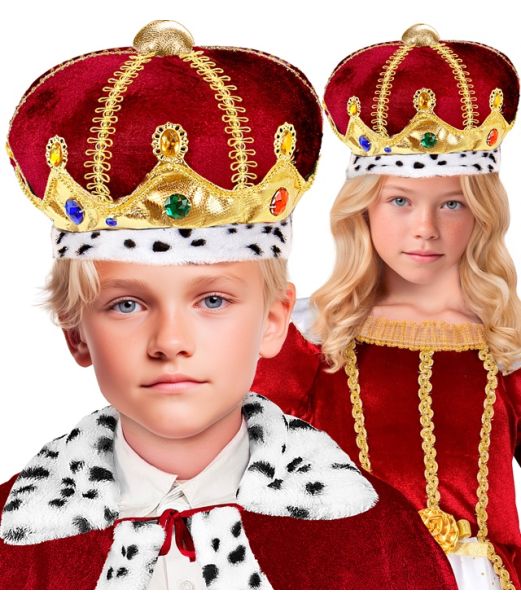 Kongekrone med sten i børnestørrelse.