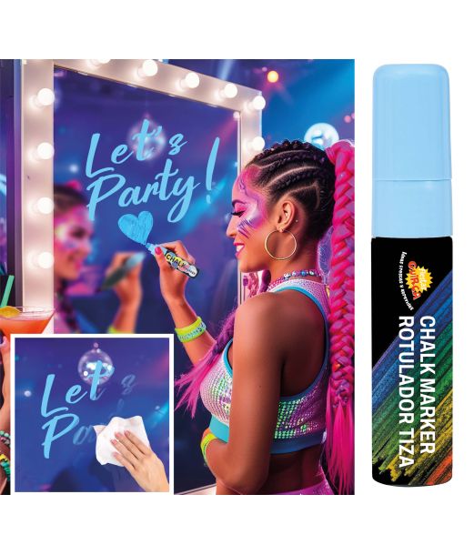 Blå flydende kridt pen