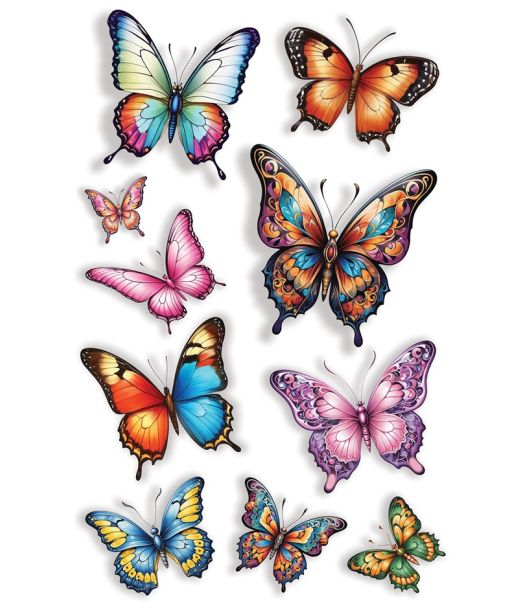 Kunstige sommerfugle tatoveringer 