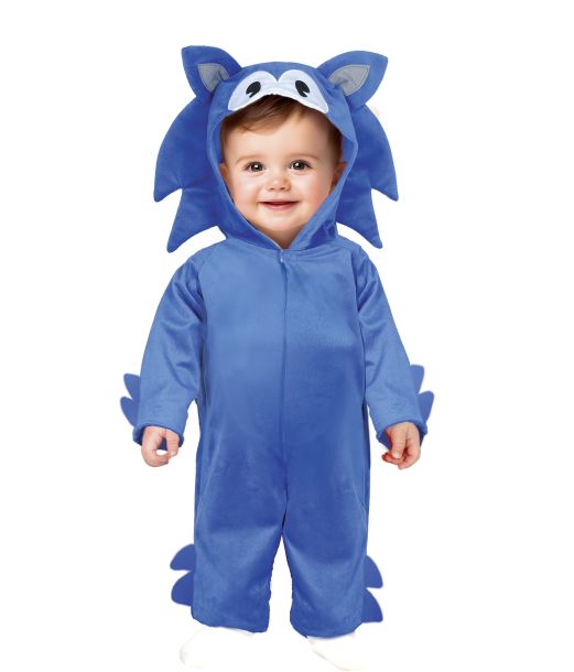 Blåt pindsvin kostume 18-24 md