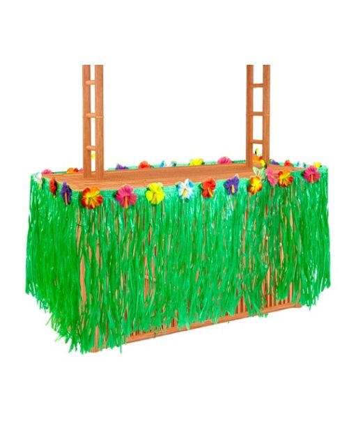 Grøn tropisk bordskørt til hawaii fest