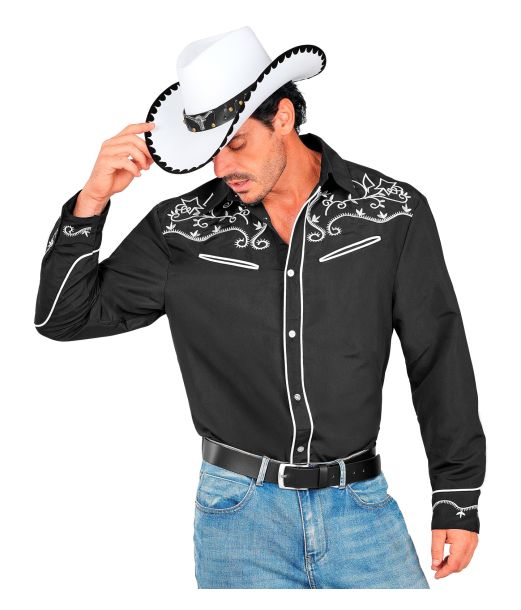 Sort cowboy skjorte til mænd