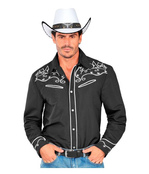 Sort cowboy skjorte til mænd