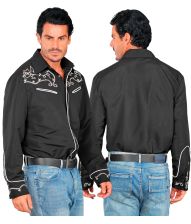 Sort cowboy skjorte til mænd