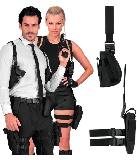 Sort pistol benhylster, venstre ben