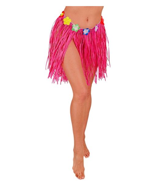 Pink bastskørt, 40 cm