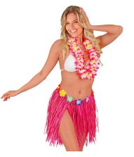 Pink bastskørt, 40 cm