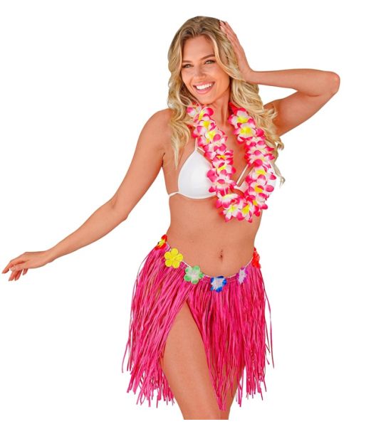 Pink bastskørt, 40 cm