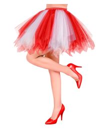 Rød og hvid tylskørt til voksne