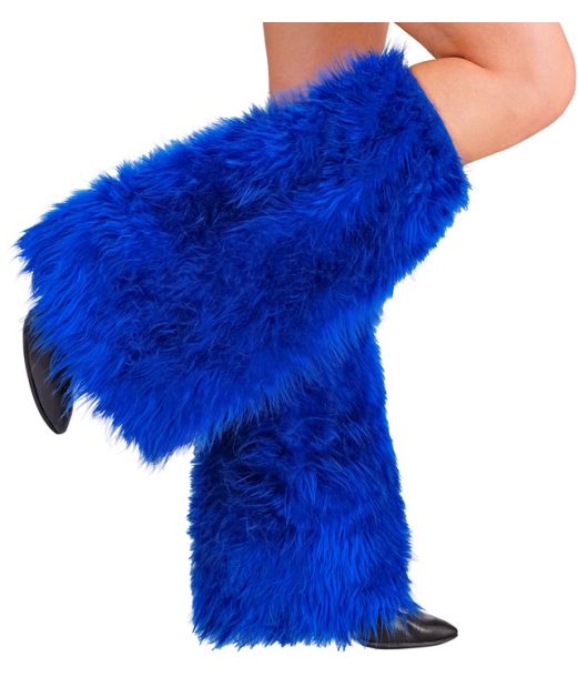 Mørkeblå pels benvarmere