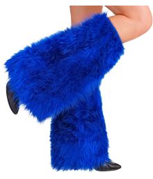 Mørkeblå pels benvarmere