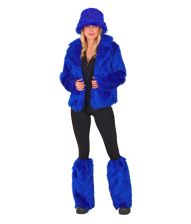 Mørkeblå pels benvarmere