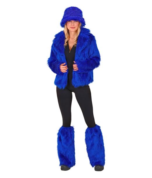 Mørkeblå pels benvarmere