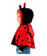 Mariehøne poncho til småbørn