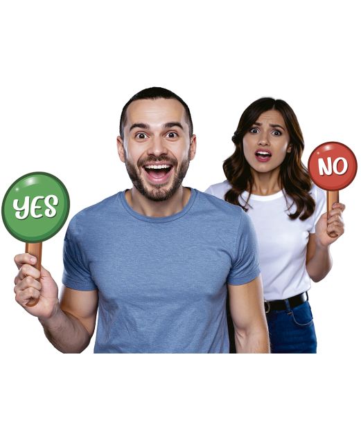 Yes og No skilte, 2 stk