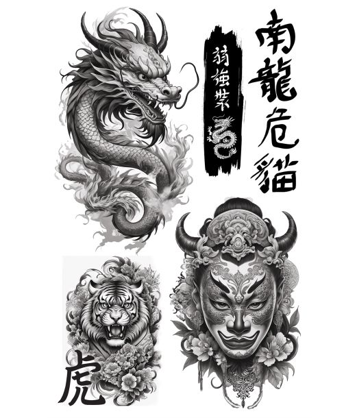 Kunstige Asiatiske tatoveringer