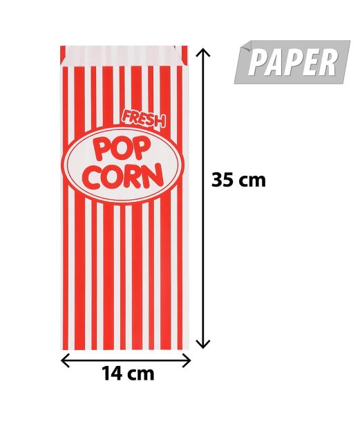 Popcorn papirposer, 8 stk