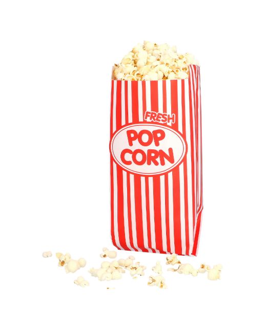 Popcorn papirposer, 8 stk