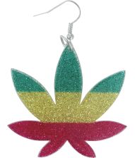 Hampblad øreringe glimmer