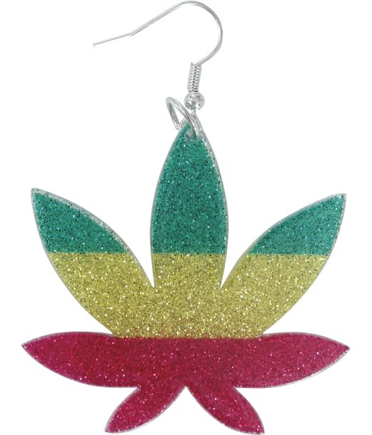 Hampblad øreringe glimmer