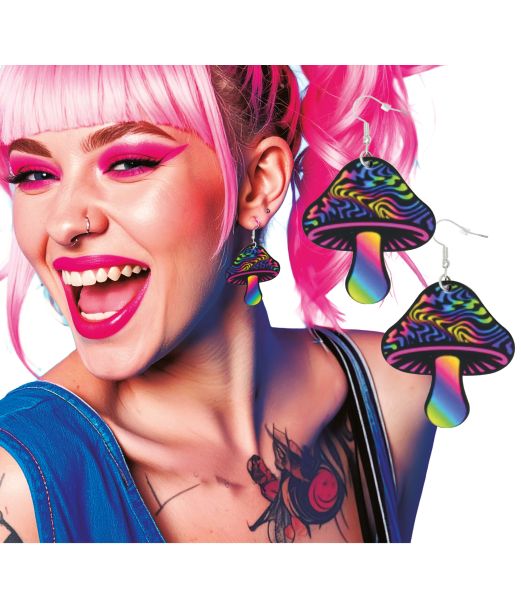 Farvede svampe øreringe