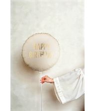 Creme Happy Birthday folieballon