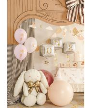 Ballonbuket 1år lyserød mus, 6 stk 