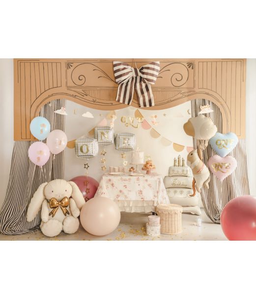 Ballonbuket 1år lyseblå mus, 6 stk 