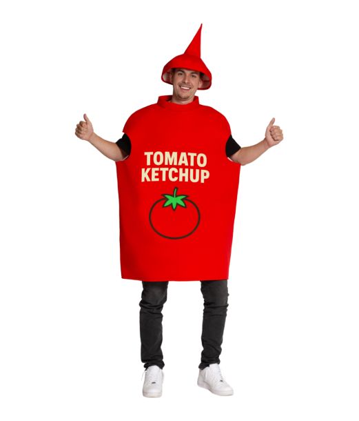 Ketchupflaske kostume til voksne