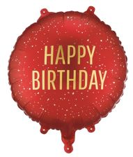 Rød Happy Birthday folieballon