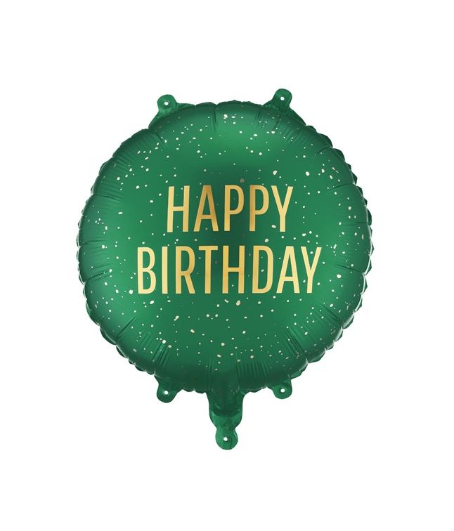 Grøn Happy Birthday folieballon