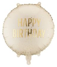Creme Happy Birthday folieballon
