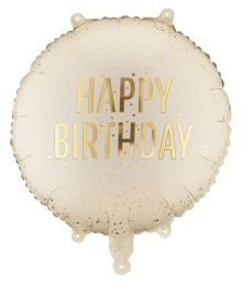 Creme Happy Birthday folieballon