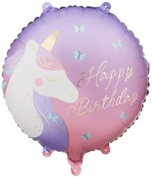 Enhjørning Happy Birthday folieballon