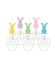 Påskehare kagepynt, 10 stk