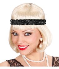 Sort paillet hårbånd 