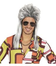 Sølvgrå rockstjerne paryk