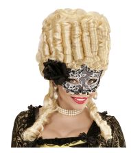 Grå øjenmaske med blomst 