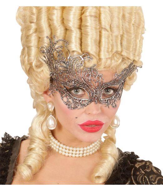 Sølv barok halvmaske 