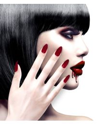 Bordeaux stiletto negle, 12 stk