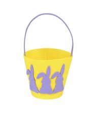 Påskekurv i filt med haremotiv