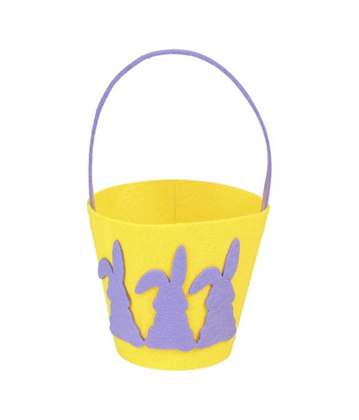 Påskekurv i filt med haremotiv