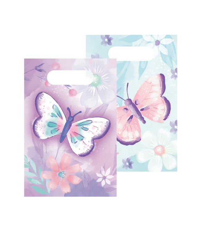 Sommerfugl papirposer, 8 stk