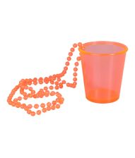 Orange shotglas i kæde