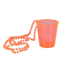 Orange shotglas i kæde