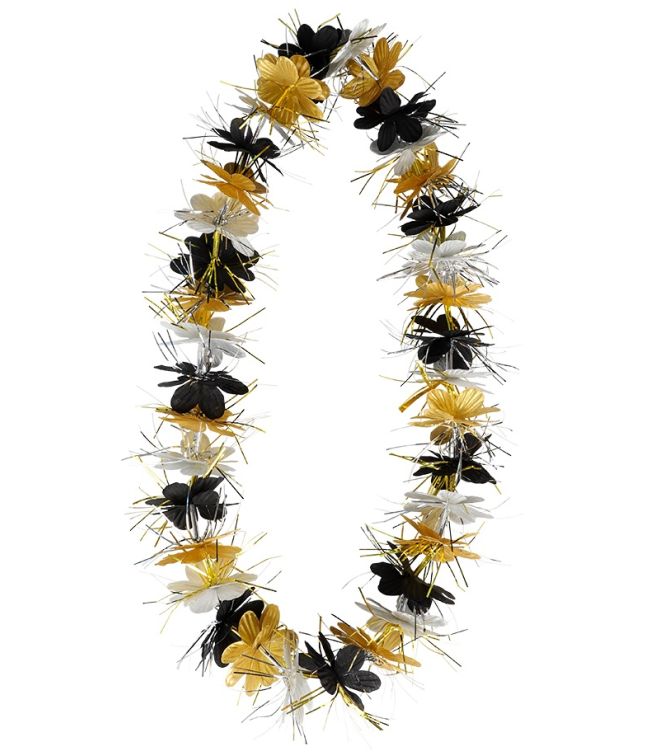 Hawaiikrans i guld, sølv og sort